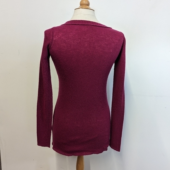Free People Magenta Wool Blend Sweater Scoop Neck S - Picture 7 of 13